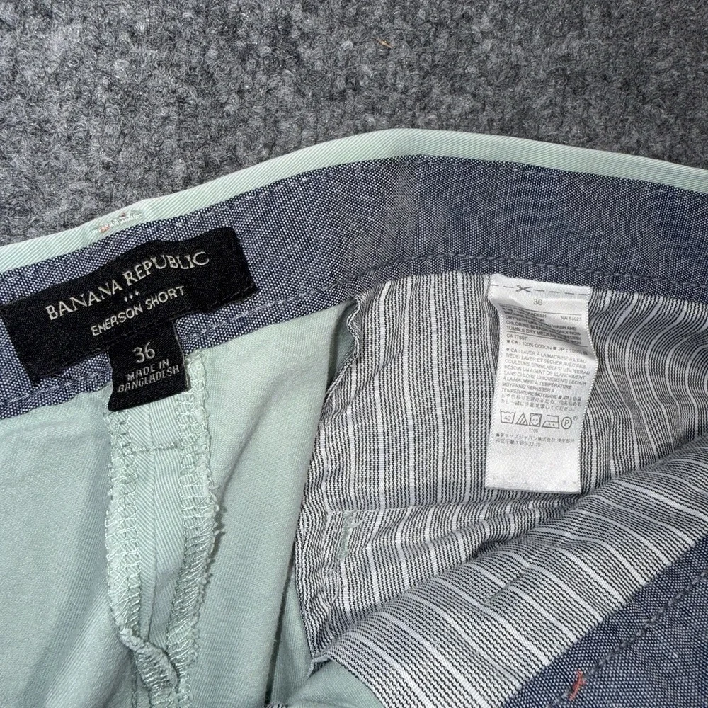Banana Republic Shorts Mens Sz 36 Light Green Emerson Chino Regular Fit Stretch